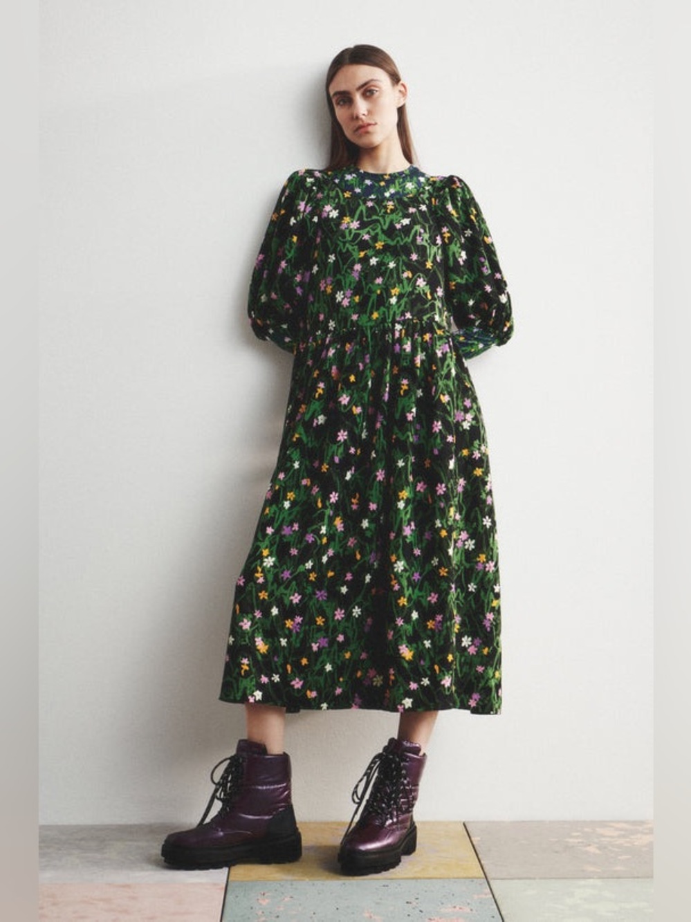 STINE GOYA - URSI DRESS - FLUO MINI FLOWERS